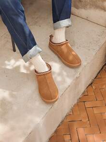 Men's Fuzzy Cozy Slippers – Genuine Suede, Indoor/Outdoor, Comfy Winter Footwear With Memory Foam And Furry Lining - 紫紅色 - 查看 4