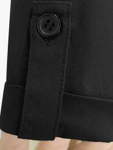 cimmuovere Women's Round Neck Short Sleeve Loose Elastic Waist Pants Scrubs Nurse Scrubs Workwear Dentist Healthcare Pet Hospital Laboratory Uniform Set - 黑色 - 查看 9