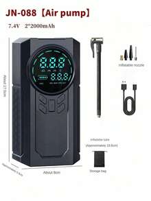 8000mAh Portable Car Jump Starter, 5-In-1 Tire Inflator With Digital Air Compressor, LED Display, USB Charging, Multi-Function Emergency Flashlight, Outdoor Sports Wireless Air Pump, LED Lighting - Multicolor - View 16