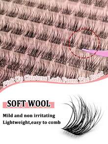 Rikuaild 96pcs D-Curl Fluffy & Soft Faux Eyelashes, Criss-Cross Fibers For Natural Look - D - View 8