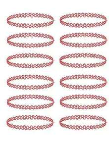 12pcs Women Braided Fishing Line Tattoo Vintage Choker Necklace Set - Multicolor - View 18