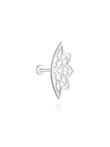 EleRunis 1PC 925 Sterling Silver Dainty Prong Setting Stud 18K Gold Plated Cartilage Helix Tragus Piercing Hypoallergenic Earring Jewelry Gift For Women Girls Daily Wear Wedding Party Engagement - Silver - View 5