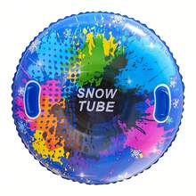 充气雪地管 - 重型 PVC 可折叠冬季水上雪橇，蓝色/黑色/绿色/粉色/白色，采用空气兼容设计 - 雪地管、滑雪胜地乐趣、圣诞节和新年礼物