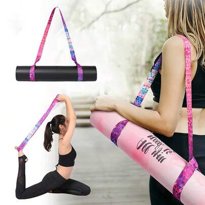 1 pieza Correa para esterilla de yoga, almacenamiento de esterilla deportiva, cuerda de amarre portátil multicolor