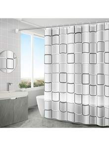 ستارة حمام من البولي إيثيلين الفينيل المقوى بنمط الأوراق، ستارة حمام سميكة بخطافات مقاومة للصدأ، بدون حاجة لثقب، تأتي مع 12 مشبك تعليق - مثالية لديكور المنزل وعيد الميلاد/هالوين - متعدد الألوان - مشاهدة 15