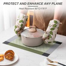 Washable Vinyl Placemats Set Of 4 For Indoor/Outdoor Use - C-rhombus-green - View 7