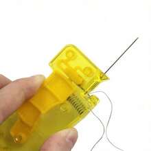 1 Pc Lemon Yellow Automatic Needle Threader, DIY Hand Sewing Needle Threader, Manual Sewing Machine Sewing Tool, Home Handicrafts And Sewing Supplies