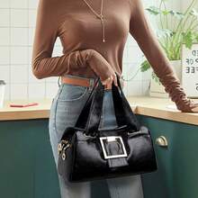 Umhängetasche für Frauen Hohe Ästhetik Vintage Einzelschultertasche Vielseitige tägliche Pendeltasche Mehrzwecktasche für Frauen,Damenhandtasche, Damen-Umhängetasche, Handtasche, Luxustasche - Schwarz - Übersicht 4