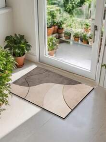 1pc Soft Rubber Kitchen Mat, 3.5mm Thick Kitchen Rug, Patchwork Stylish Design Kitchen Absorbent Mat Large Carpet, Can Be Cut To Fit Kitchen Size, Surface Fabric Material, Middle Sponge Layer, Bottom Rubber Layer, Suitable For Kitchen Rug, Kitchen Decor, Wedding Decor, Home Decor, Bathroom Mat, Entryway Mat, Laundry Room Mat, Hallway Carpet, Living Room Mat, Etc. - Multicolor - View 6