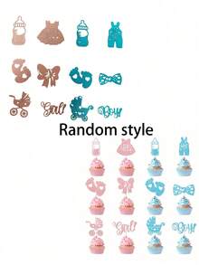 12 chiếc que cắm bánh cupcake hình bé trai hoặc bé gái lấp lánh, que cắm bánh cupcake tiết lộ giới tính, trang trí bánh sinh nhật chủ đề tiết lộ giới tính cho tiệc mừng em bé sắp chào đời. - Nhiều màu - Xem 4