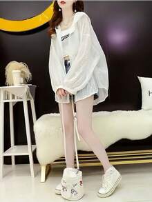 Women's Hooded Lightweight Breathable Loose Shirt With Sun Protection, Summer