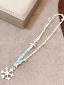 سوار محبوك بنمط الثلج الأزرق والأبيض، إكسسوار أنيق بطراز مينيمالست مورِي