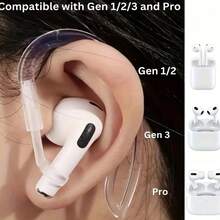 2pcs Set Of Adjustable Ear Hooks These Ear Hooks Offer A Secure Fit, Are Non Slip And Sweat Resistant Sports Clips. They Are Easy To Install, Durable, And Comfortable., Gym Essentials, Running Gear, Nonslip Grip, Comfortable Wear, Durable Material, Flexible Hooks, Earbud Holder, Earbud Clips, Active Professionals, Runners - Trong sáng - Xem 5