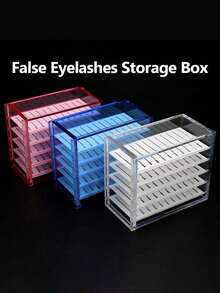 5-Layer Transparent Eyelash Storage Box, Small Eyelash Tray, Eyelash Collection Box - Multicolor - View 6