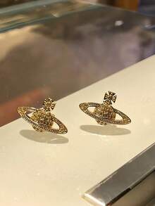 Vivienne Westwood Mini pendientes de bajo relieve de plata - Dorado - Ver 5