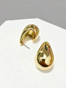 4/6/16 buc cercei stud minimalisti de înaltă calitate, placați cu UV CCB din rășină, set de cercei rotunzi în formă de C, cercei placați pentru femei noi, bijuterii hip-hop, cercei geometrici, purtare zilnică, cadou pentru prietenă/familie/prieteni - Aur - Vizualizare 3