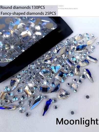 155 قطعة من الزركونيا الشفافة الصغيرة لتزيين الأظافر - لامعة للغاية، حجر الراين ذو القاع المدبب للزينة اليدوية والقدم