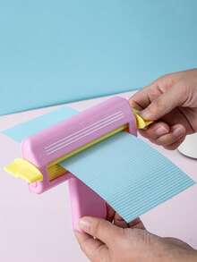 DIY Wave Shaper Texture Roller - Craft Paper Crimper For Scrapbooking & Card Making, Easy-To-Use Embossing Tool, Durable ABS Plastic, Pink/Blue