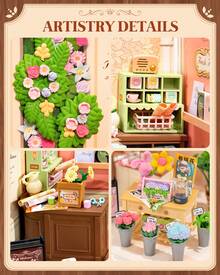 Robotime Rolife Super Creator DIY Plastic Miniature House Building Set - 3D Puzzle With LED Lights, Compatible With Mini Figures, And A Variety Of Themes. This 3D Model Toy Is Suitable For Teenagers And Adults, Making It An Ideal Christmas Or Birthday Gift - FaFa Flower Shop - 查看 7