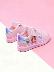 1 Pair Popular Cartoon White Shoes For Girls, Fashionable Non-Slip Soles, Comfortable Experience For Kids - Baby Pink - View 5