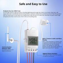POWCT,SONOFF POW Ring Smart Power Meter With LCD Screen, Smart Switch With Power Monitoring ,Overload Protection ,Remote Control ,Voice Control, Compatible With Alexa/EWeLink Web, Maxload 100A,Smart Home Control. - White - View 4