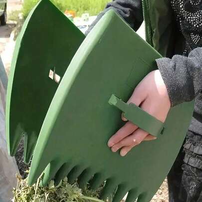Lightweight And Durable Leaf Scoop Rake - Ideal For Scooping Up Leaves, Spreading Mulch, Suitable For Gardens, Lawns, Yards, Outdoor Camping, Bushes, Grass, Soil Tilling And Mulch Spreading - Lightweight Plastic Rake For Gardening And Yard Cleaning