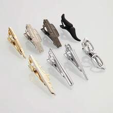 8 pinzas para modelar para hombres, color plateado, dorado, negro, gris, para coches, anteojos de buque de , barba, paraguas, corbata, para béisbol, adecuado para regalos de día - 1 - Ver 2
