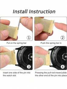 这款表带和表壳套装完美兼容三星 Galaxy Watch Series 4/5/6/7，40mm/44mm 表盘尺寸。柔软透气，可调节，磁吸式不锈钢编织表带，镶嵌璀璨双排水钻，搭配防刮 PC 表壳。这款时尚、便捷、舒适的女士表带和表壳套装是您的理想之选。 - 金色 - 查看 6