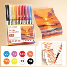 8 Colors Liquid Acrylic Marker Pens, Soft Tip, For Student Journaling, Children Skin Tone Art Drawing, School Supplies