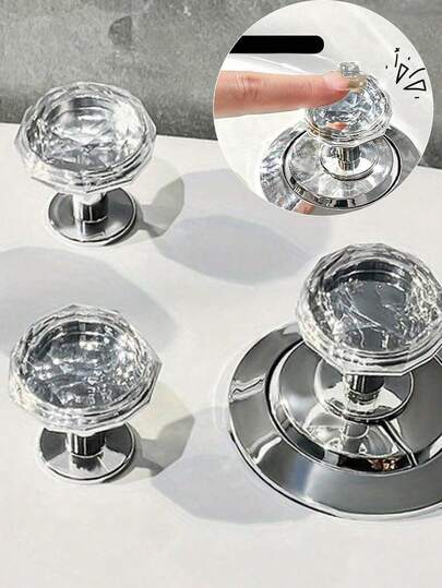 1个卡通花卉造型马桶冲水把手，花朵造型马桶冲水按钮，马桶水箱按钮，花朵造型马桶搋子，马桶冲水按钮按压工具，创意花朵抽屉柜拉手 - 轻松按压，时尚浴室配件，增添优雅氛围，适合长指甲设计