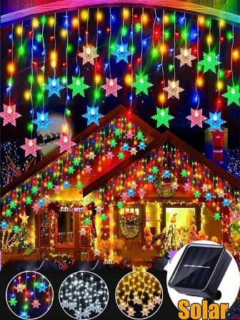Christmas Snowflake Ice Column Light Outdoor 8 Modes Solar Transparent Drip String Light Window Decoration, Suitable For Christmas Decoration, Christmas, Thanksgiving Christmas Decoration Christmas Tree Gift Decor Thanksgiving Wedding Autumn Decor Birthday Decorations For Gifts Party Supplies Indoor Outdoor Garden Holiday Halloween Christmas Decor Thanksgiving Wedding Autumn Decor Birthday Decorations For Gifts Party Supplies Indoor Outdoor Garden Holiday Halloween Decor Halloween Ornaments