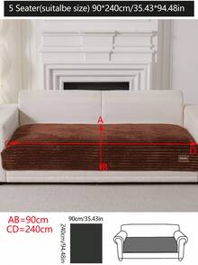 1pc Thick Plush Sofa Cushion Cover, Non-Slip Sofa Protector, Dust-Proof And Dirt-Resistant, Machine Washable, Pet-Friendly, Suitable For All Seasons, Adjustable For Corner Sofa, Bedroom, Office, Living Room, 1/2/3/4 Seater