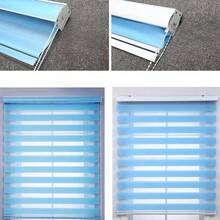 1 Pieza Persiana Doble Capa Enrollable 80x180cm / 120x180cm Protección Solar Y Privacidad Para Ventanas De Baño, Oficina, Dormitorio Y Estudio Decoración De Hogar - Multicolor - Ver 8