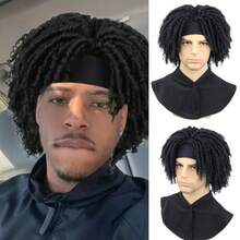 Belle Show 6英寸发箍假发，带发箍的非洲卷发/蓬松脏辫假发，男士日常佩戴的脏辫假发 - 彩色 - 查看 3