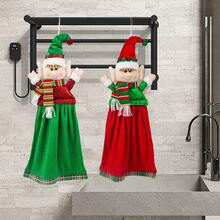 Decoração de Natal - Toalha de mão, adequada para cozinha, banheiro, decoração de banheiro, removível e lavável, limpeza multiuso, decoração de cozinha de Natal, toalha de mão de Natal
