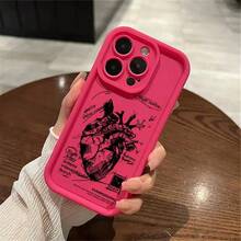 Funda de teléfono médica con modelo cardiovascular creativo compatible con  17 15 Pro Max 11 12 13 14 16 Pro XR 7 8 Plus, funda anti-caída, compatible con funda de  17, funda de  17 Pro, funda de  17 Pro Max - Rosa roja F1118 - Ver 13