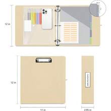 - Carpeta organizadora de 3 anillos de 2.54, con portapapeles, 5 separadores con bolsillo, carpeta plstica, 18 etiquetas para divisores y porta bolgrafo diseo Black Weeds, tamao carta - Beige + 2 pulgadas (tamaño carta) - Ver 7