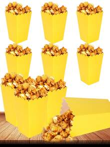 100/48/36/24/12 قطعة/قطعة واحدة صناديق فشار بيضاء، بحجم 2 * 4.5 * 3 بوصة، مناسبة لديكور ليلة السينما، عيد الميلاد/هالوين - أصفر لامع - مشاهدة 25