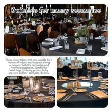 Round Tablecloth,6 Pack 108inch Stain And Wrinkle Resistant Polyester Table Cloth,Decorative Fabric Table Cover For Kitchen,Dinning,Party,Wedding RoundBlack - 多色780 - 查看 3