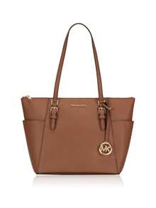Michael Kors Túi xách tay tote kim loại có khóa kéo và logo Charlotte cỡ lớn - Túi xách tay kim loại thời trang thiết kế sang trọng, sẵn sàng cho mùa thu đông - Quà tặng Giáng sinh - Trang phục thiết yếu hàng ngày - Cặp học sinh/Túi công sở/Đồ dùng du lịch/Trang phục du lịch/Túi đựng sách/Túi đựng máy tính xách tay/Túi du lịch cho bé gái - màu nâu - Xem 2