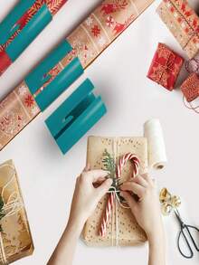 1pc Gift Wrap Cutter, Sliding Cutter For Cutting Holiday Wrapping Paper, Kraft Paper, And Easy Cutting Tool For Party, Festival Gifts, Valentine's Day (Random Color/Style) - Multicolor - View 8