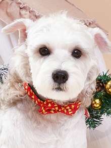 Christmas Pet Collar, Santa Claus Candy Bow Print Cat Dog Collar, Christmas Decorative Collar