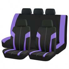 4pcs/9pcs Colorful Striped Mesh Car Seat Covers, Fit For Regular 5-Seat Vehicles