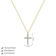 Luxval Lariat Gold Necklace For Women, Dainty Long Necklace 14k Gold Plated/Silver Y-Shaped Pendant Necklaces  Beaded Chain Drop Necklaces Jewelry For Women Gifts{"Color_name":"Gold-DiamondCross"} - 金鑽十字架 - 查看 3