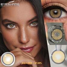 Eyeshare 1 对自然色隐形眼镜 Pupilentes 彩色隐形眼镜，适合眼睛 14.0 毫米，适合婚礼和情人节，1 年一次性 - 年拋 - 查看 8
