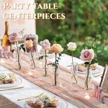 10 Stücke zylindrische Plastikvasen, transparente schlanke Einzelstengel-Vasen, minimalistische Stil Großpackung Vasen, Heimdekoration, geeignet für Hochzeit, GeburtBridal-Showerdusche, Party, Tischdekoration, haltbares Material, Dekorvasen für Eventgestalter und Partyorganisatoren - Transparent - Übersicht 4