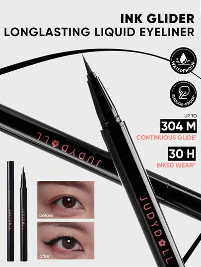  JUDYDOLL INK GLIDER 持久眼线液 深黑色，防晕染，防水，持久，笔尖精准，适合初学者