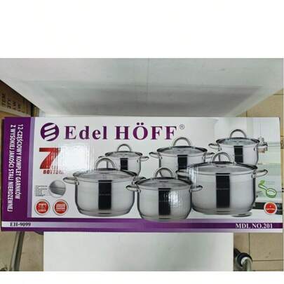 Zestaw 12 naczyń kuchennych, garnki do gotowania, gotowania i podgrzewania mleka, różne rozmiary, trwałe