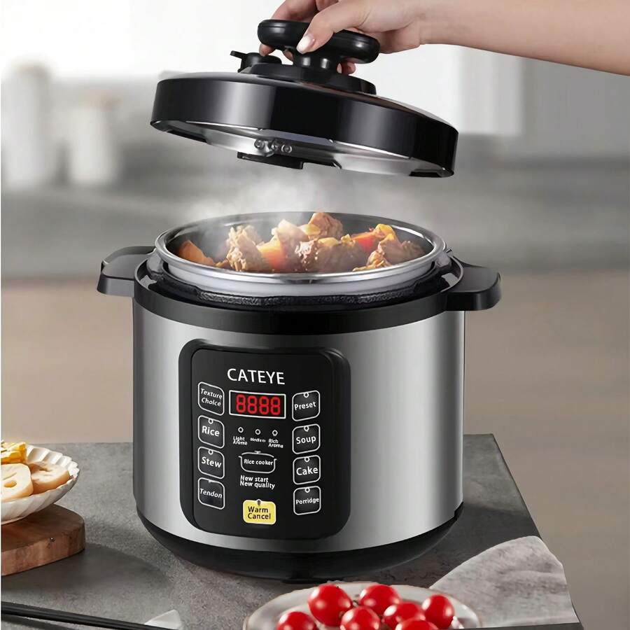 CATEYE Melaide- 6-In-1 Electric Pressure Cooker, Rice, Stew, Beef Tendon, Soup, Cake, Congee,Non Stick To The Inner Liner , 5 Quart