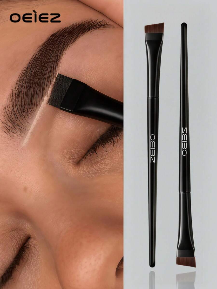 OEIEZ 3pcs Eyeliner & Eyebrow Brushes, Super Soft Fiber, Comfortable Grip, Create Soft Natural Makeup Look